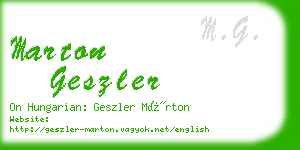 marton geszler business card